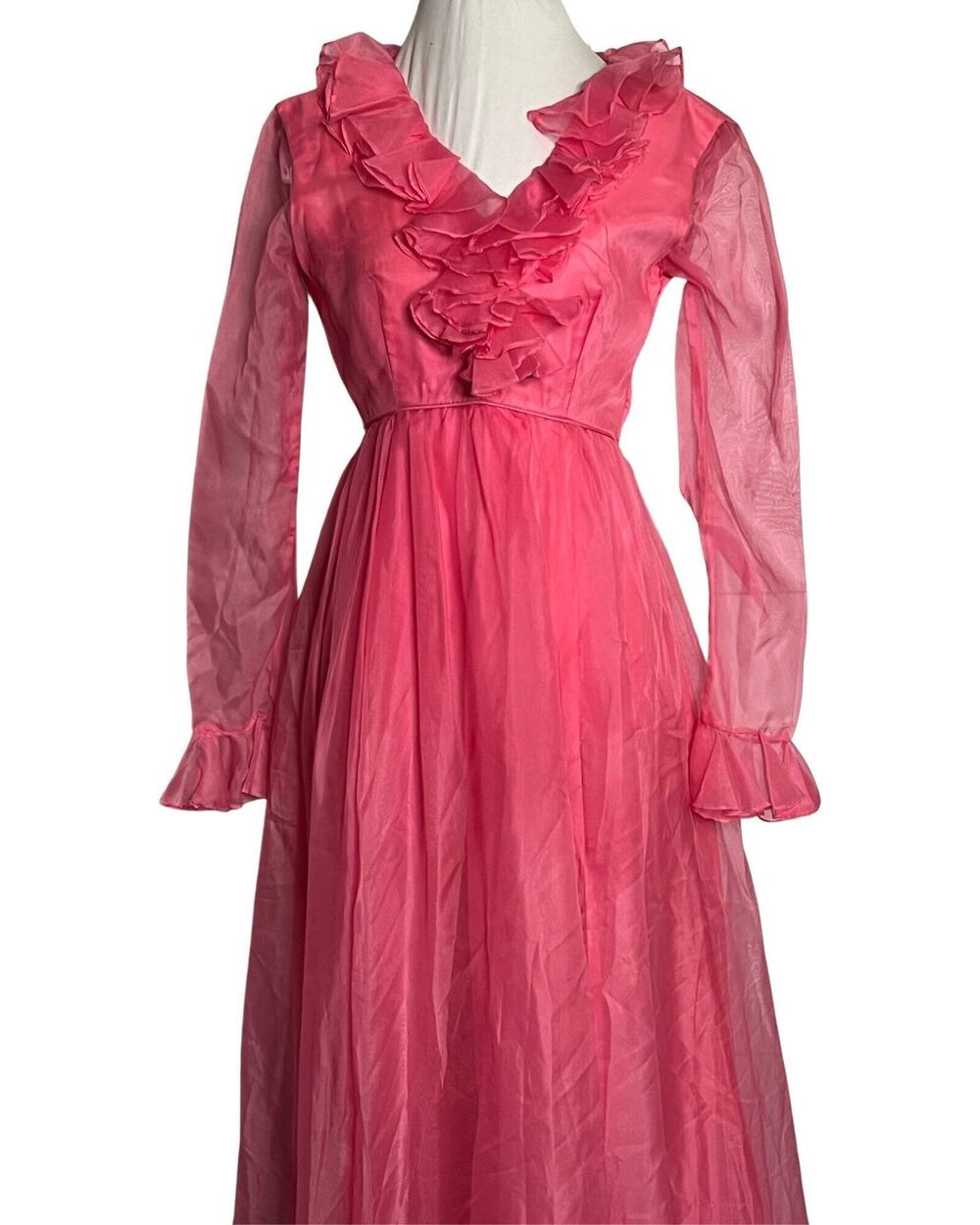 Vintage 1970s Extra Small Emma Domb Pink Maxi Dress
